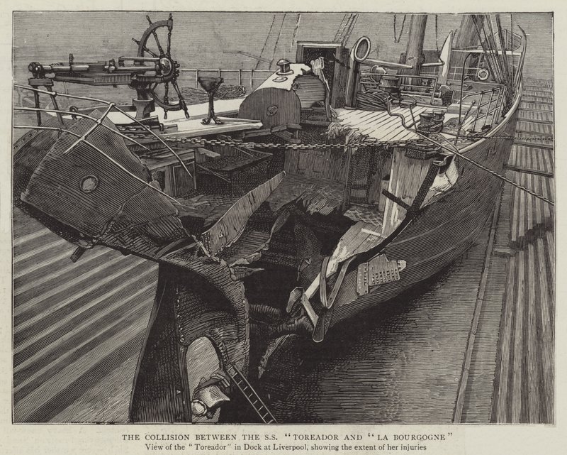La collision entre le SS "Toreador" et "La Bourgogne" - English School