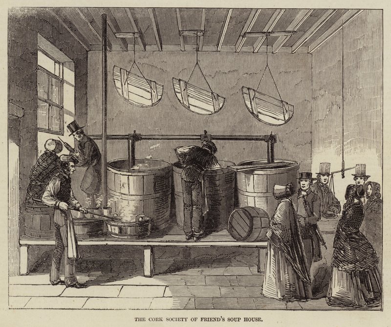 La maison de soupe de la société des amis de Cork (gravure) - English School