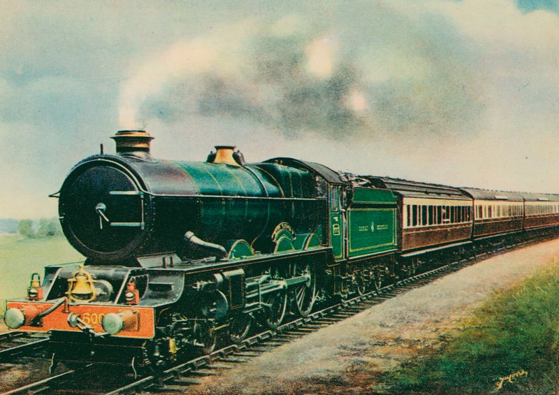 Le "Cornish Riviera Express," tiré par le "King George V," Great Western Railway - English School