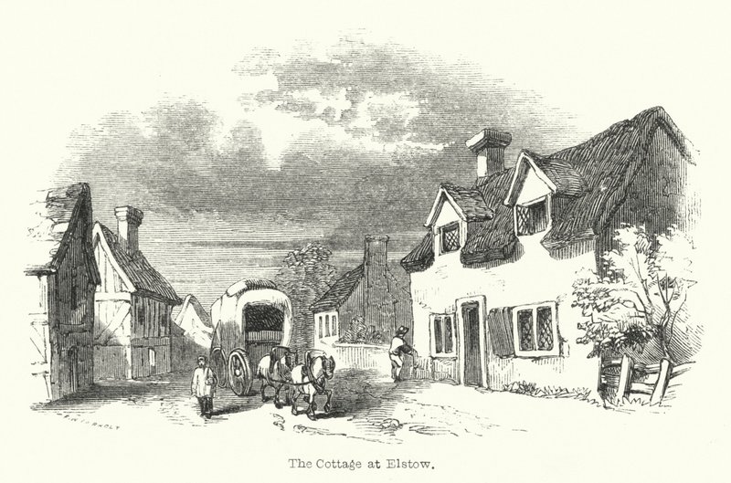 Le Cottage à Elstow (gravure) - English School