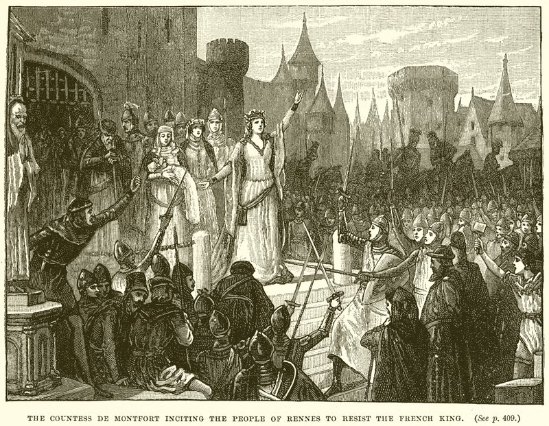 La comtesse de Montfort incitant le peuple de Rennes à résister au roi de France - English School