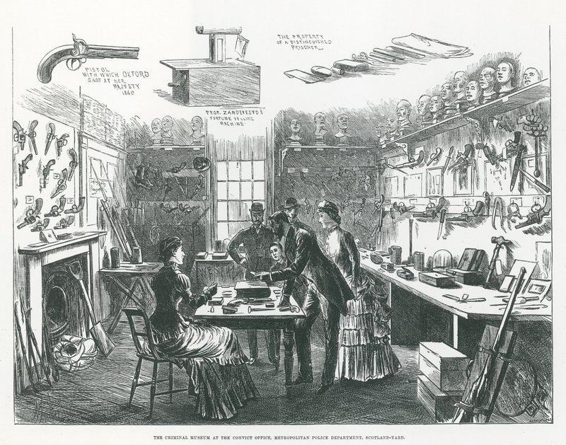 Le Musée Criminel au Bureau des Condamnés, Département de la Police Métropolitaine, Scotland Yard - English School