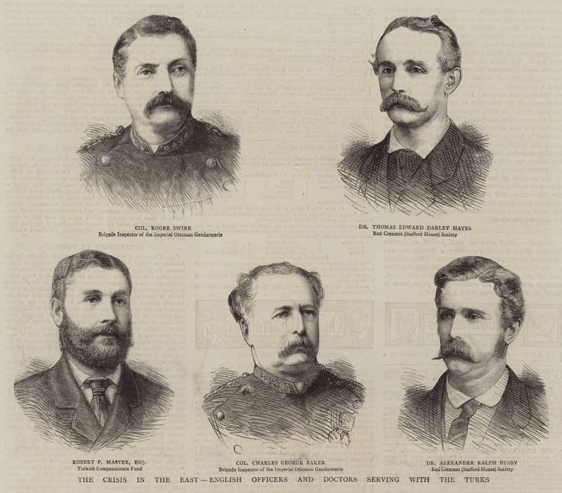 La crise en Orient, officiers et médecins anglais servant avec les Turcs - English School