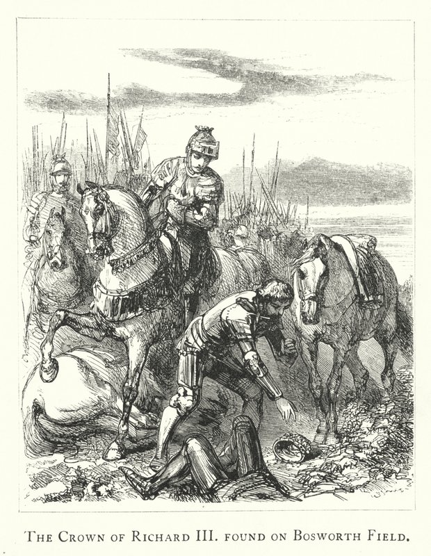 La couronne de Richard III trouvée sur le champ de Bosworth - English School