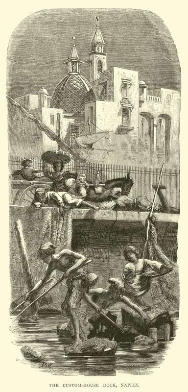 Le quai de la douane, Naples - English School