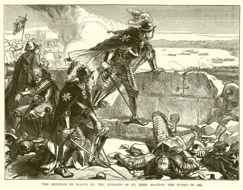 La défense de Malte par les chevaliers de Saint-Jean contre les Turcs en 1565 - English School