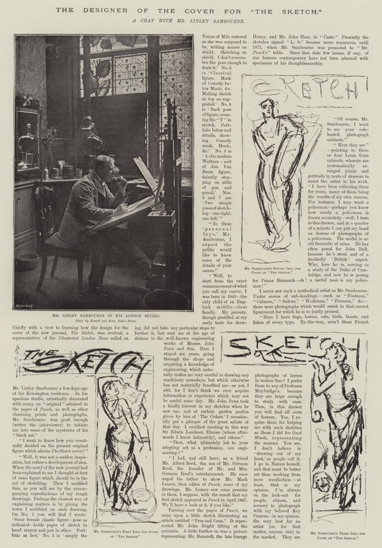 Le concepteur de la couverture pour "The Sketch" (lithographie) - English School