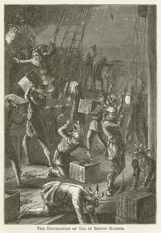 La destruction du thé dans le port de Boston - English School