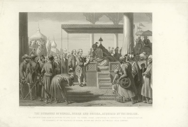 La Dewannee du Bengale, Bihar et Orissa acquise par les Anglais, Inde, 1765 - English School