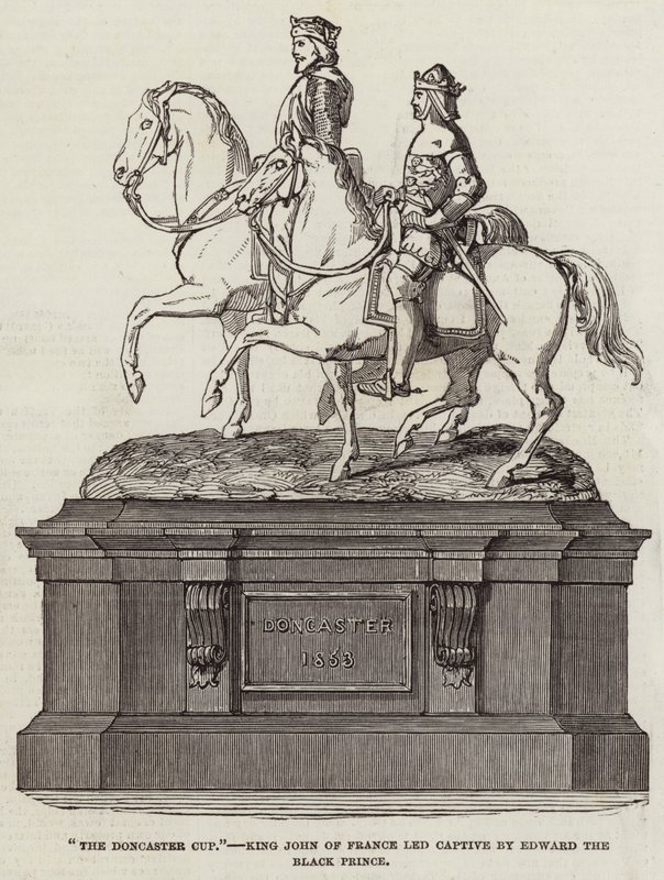 "La Coupe de Doncaster", le roi Jean de France captif mené par Édouard le Prince Noir - English School