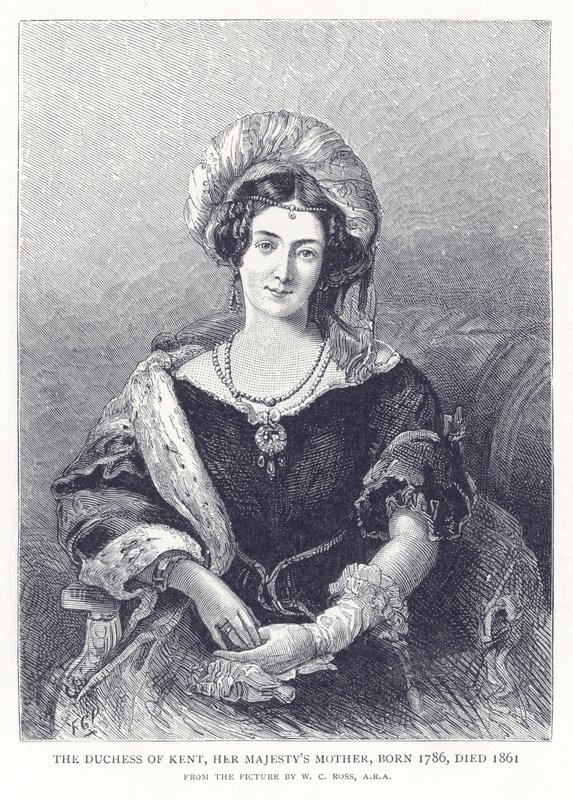 La Duchesse de Kent, Mère de Sa Majesté, née en 1786, décédée en 1861 - English School