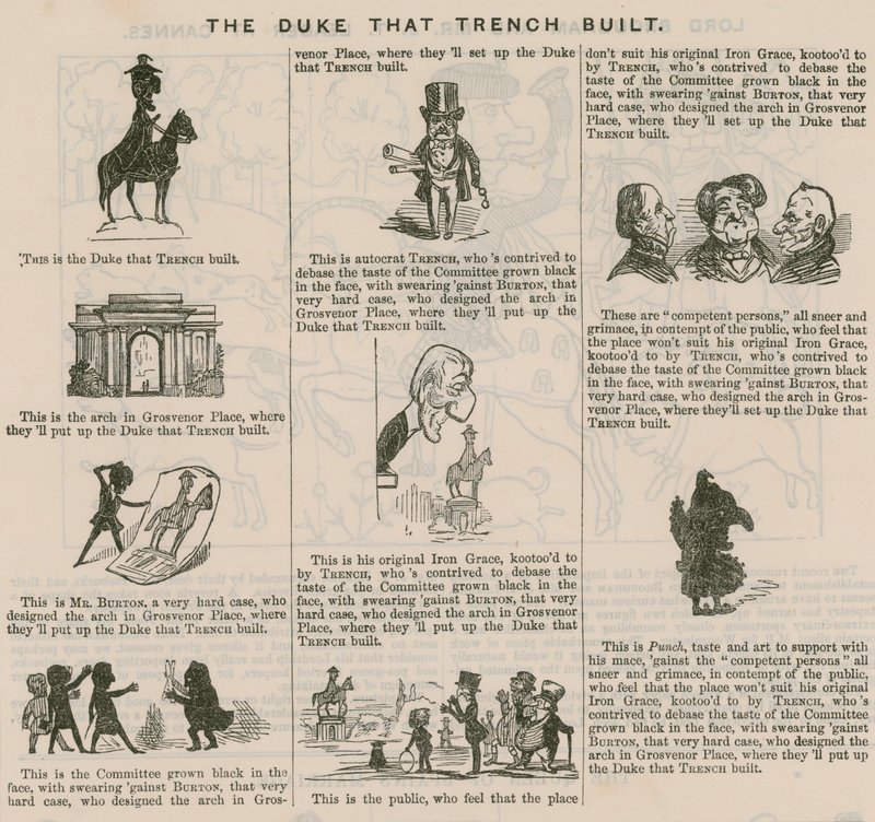 Le duc que Trench a construit; de Punch, 1846 - English School
