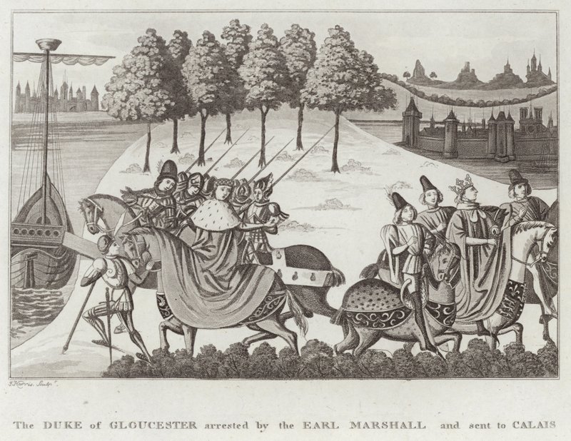 Le duc de Gloucester arrêté par le comte maréchal et envoyé à Calais - English School