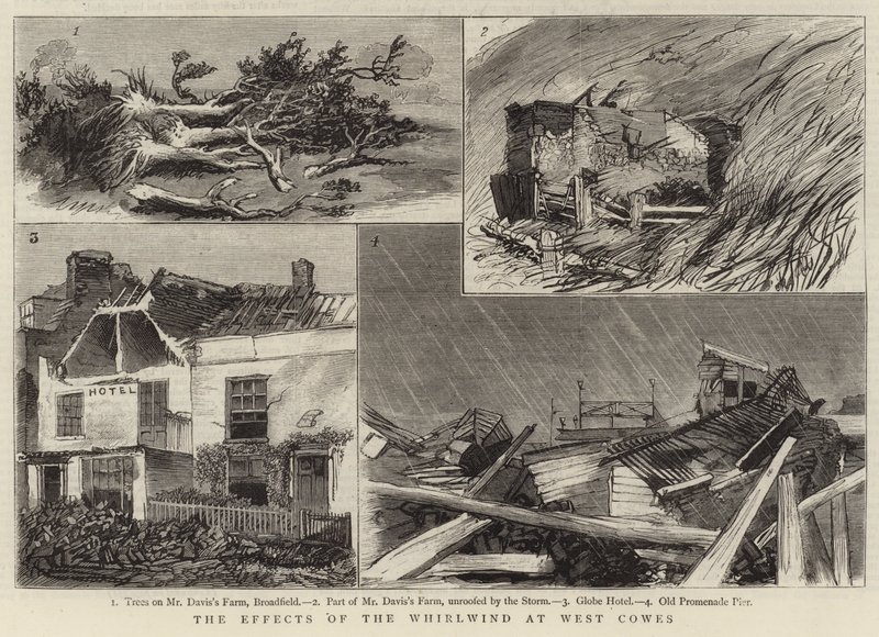Les effets du tourbillon à West Cowes (gravure) - English School