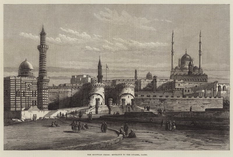 La crise égyptienne, entrée de la citadelle, Le Caire - English School