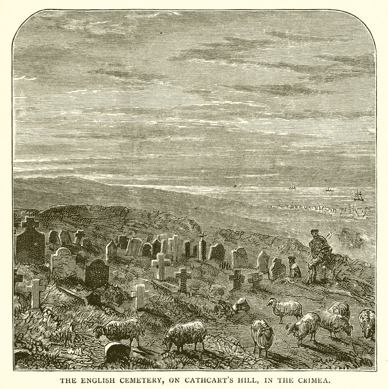 Le cimetière anglais, sur la colline de Cathcart, en Crimée - English School