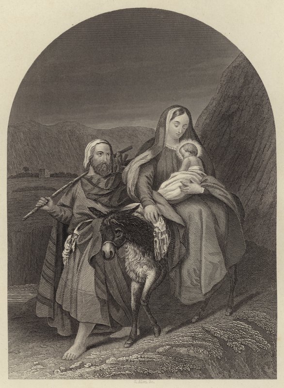 La fuite en Égypte (gravure) - English School