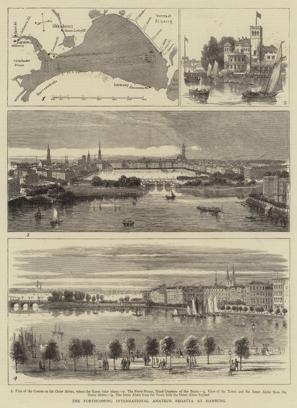 La prochaine régate internationale amateur à Hambourg (gravure) - English School
