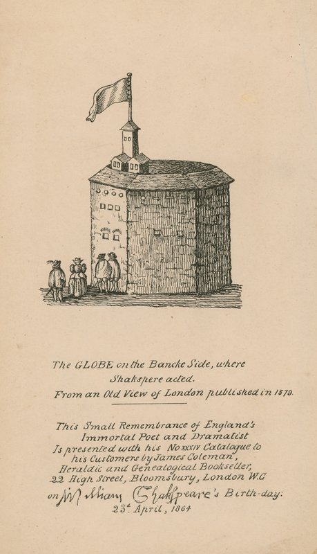 Le Globe, Bankside, Londres, basé sur une ancienne vue de Londres publiée en 1579 - English School