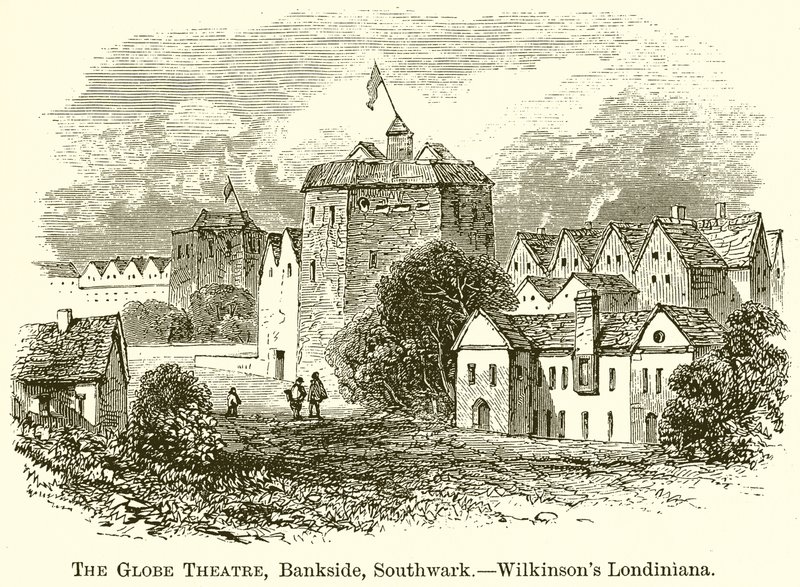 Le Globe Theatre, Bankside, Southwark.--Wilkinsons Londiniana - English School