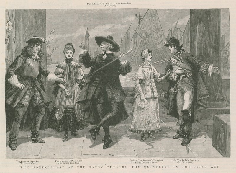 Les Gondoliers au Savoy Theatre - le quintette du premier acte - English School