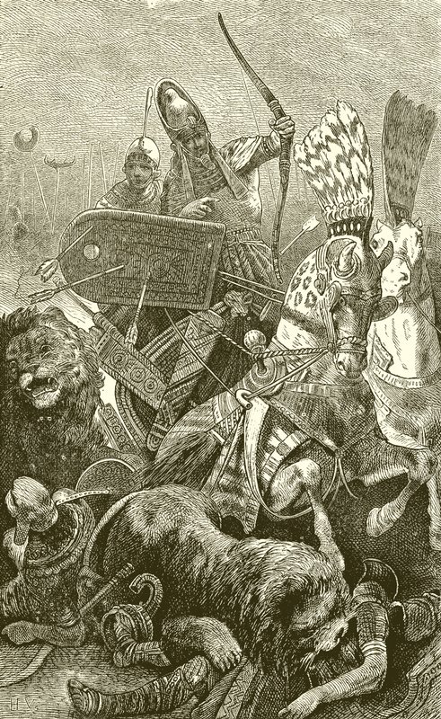 Le grand Sésostris (Ramsès II) à la bataille de Kadesh - English School