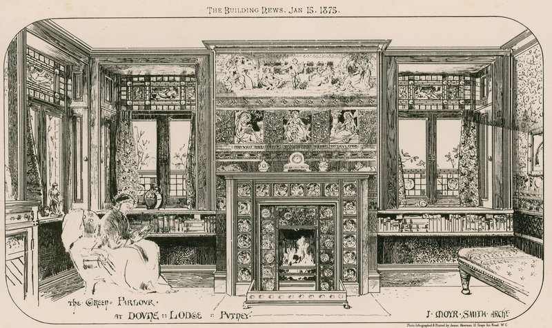 Le salon vert à Dovne Lodge, Putney, Londres - English School