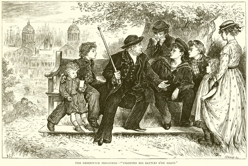 Le pensionnaire de Greenwich--Revivant ses batailles - English School