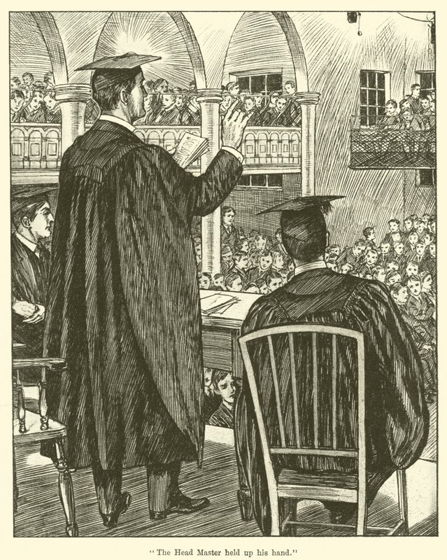 "Le directeur a levé la main" (gravure) - English School