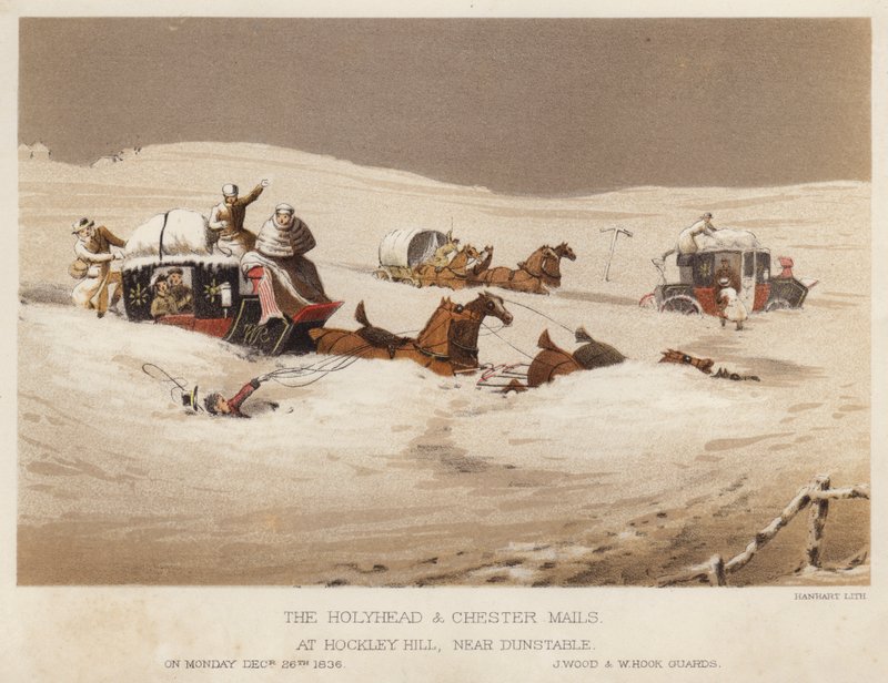 Les courriers de Holyhead et Chester, à Hockley Hill, près de Dunstable - English School