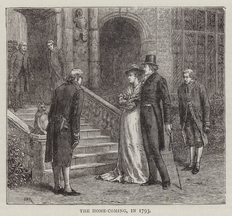 Le retour à la maison, en 1793 (gravure) - English School