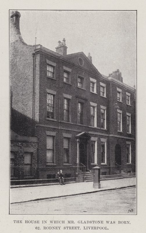 La maison où est né M. Gladstone, 62, rue Rodney, Liverpool (gravure) - English School