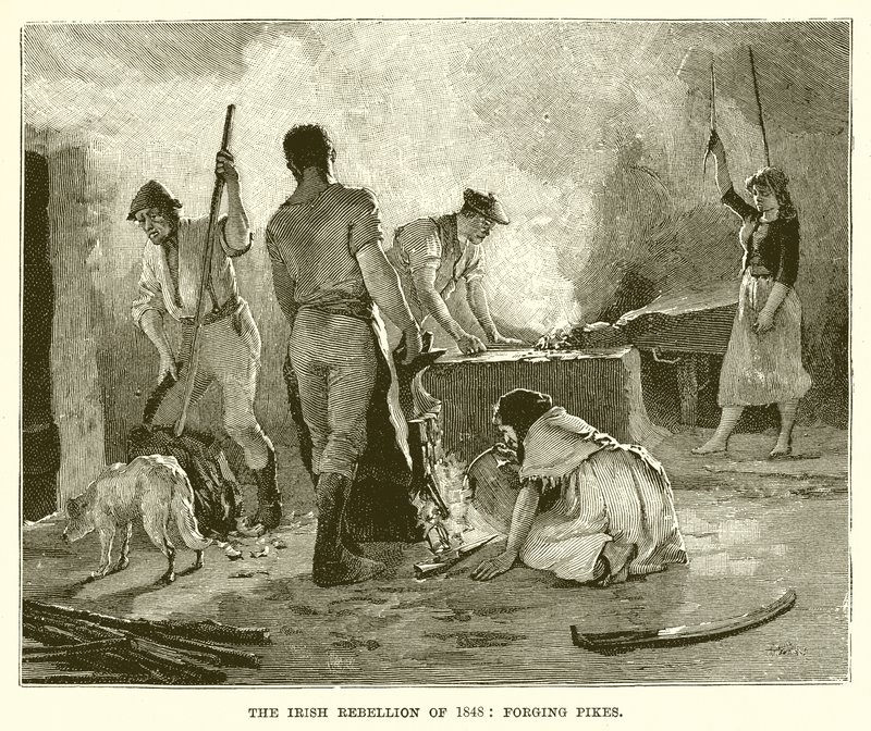 La rébellion irlandaise de 1848 : Forgeage de piques - English School