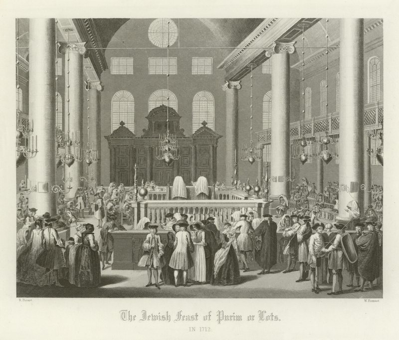 La fête juive de Pourim, ou lots, 1712 - English School