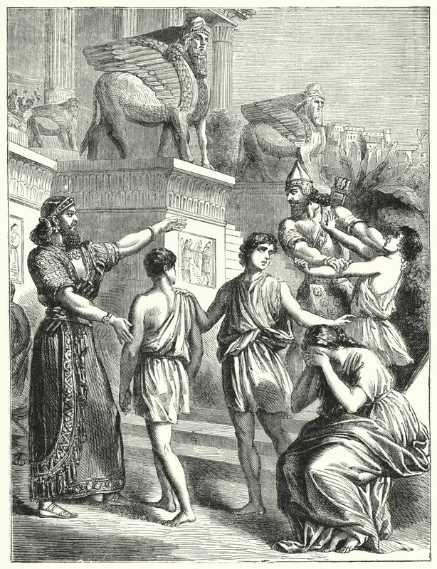 Les Juifs à Babylone (gravure) - English School