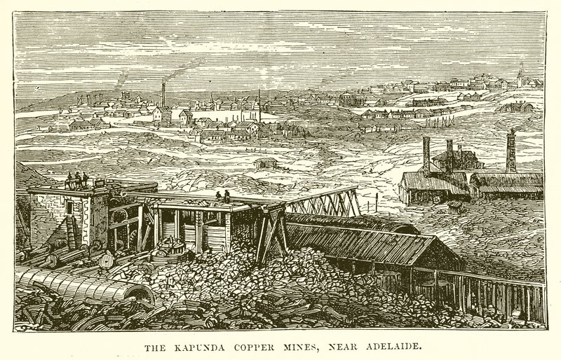 Les mines de cuivre de Kapunda, près d