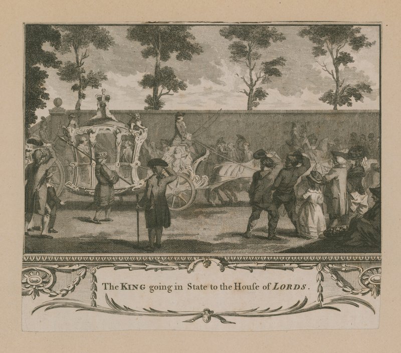 Le roi allant en état à la Chambre des Lords - English School