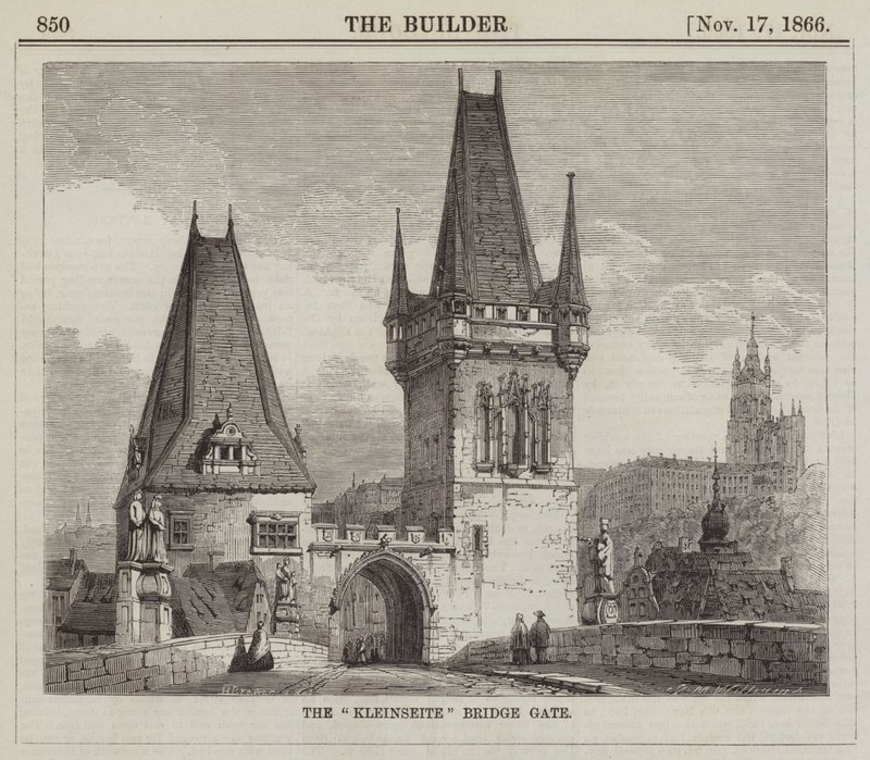 Porte du Pont "Kleinseite" (gravure) - English School