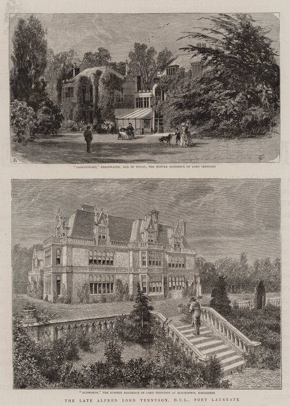 Feu Alfred Lord Tennyson, DCL, poète lauréat (gravure) - English School