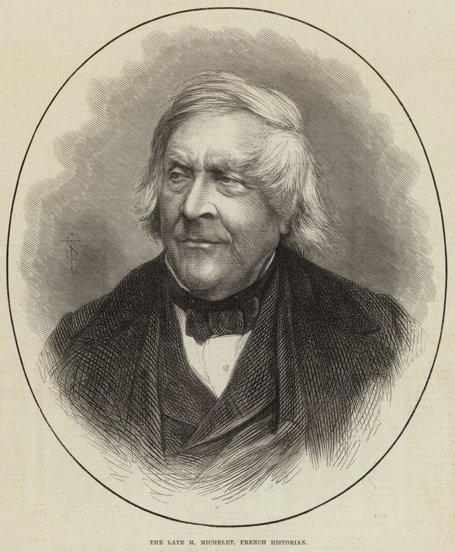 Le défunt M. Michelet, historien français (gravure) - English School