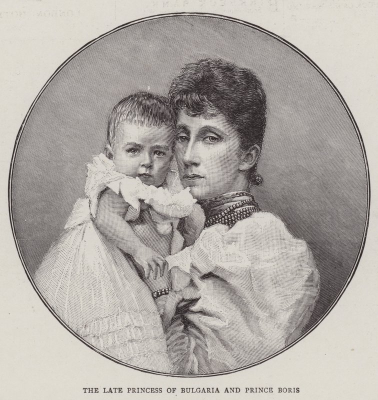 Feu la princesse de Bulgarie et le prince Boris (gravure) - English School