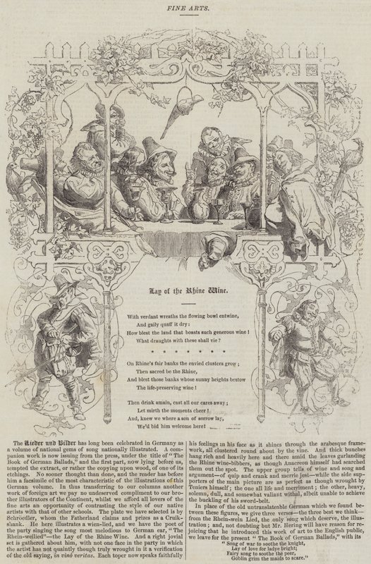 La Légende du vin du Rhin (gravure) - English School