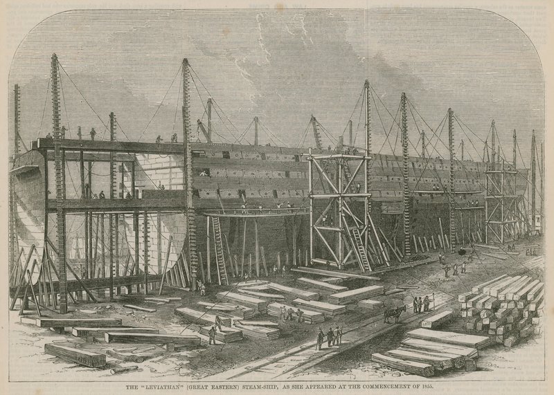 Le navire à vapeur Leviathan (Great Eastern), tel qu