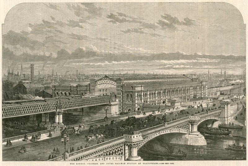 La gare de Londres, Chatham et Dover à Blackfriars, Londres - English School