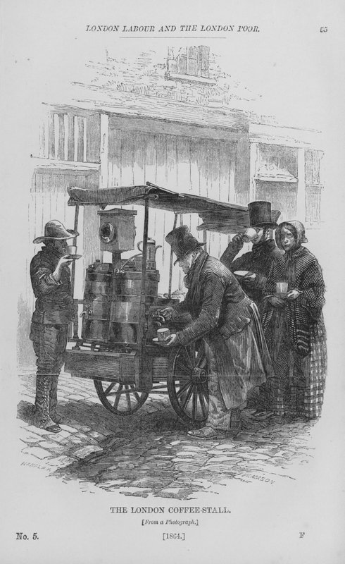 Le stand de café de Londres (gravure) - English School