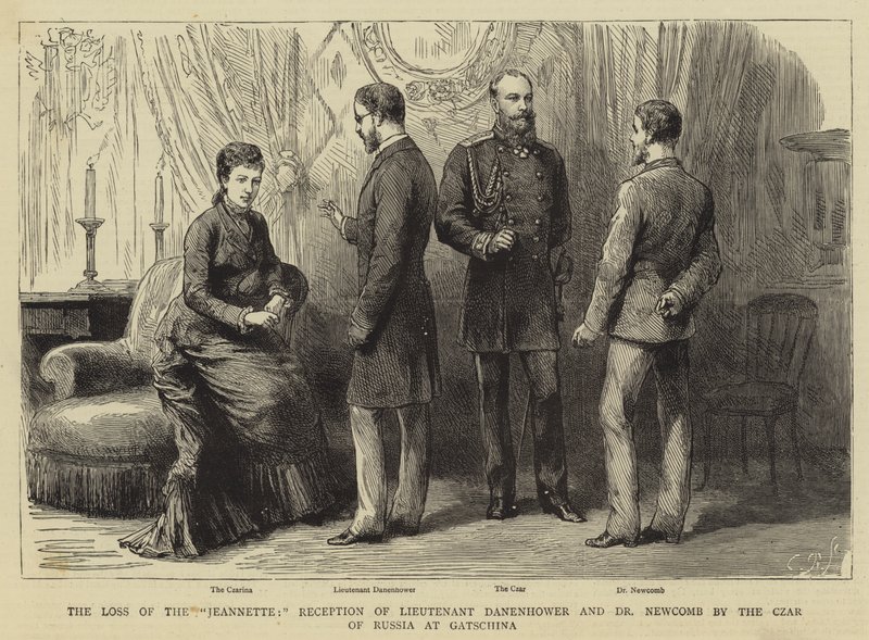 La perte du "Jeannette", réception du lieutenant Danenhower et du Dr Newcomb par le tsar de Russie à Gatschina - English School