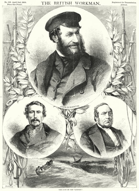 La perte du "London" (gravure) - English School