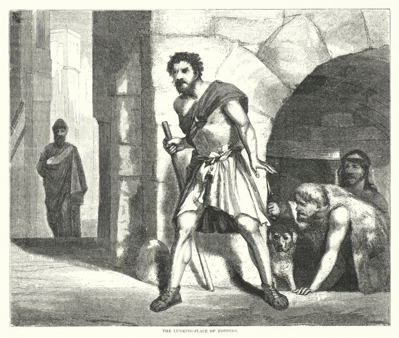 Le repaire des voleurs (gravure) - English School