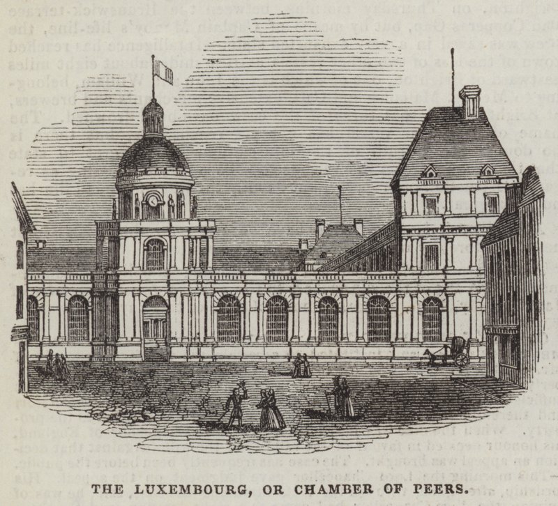 Le Luxembourg, ou Chambre des Pairs (gravure) - English School