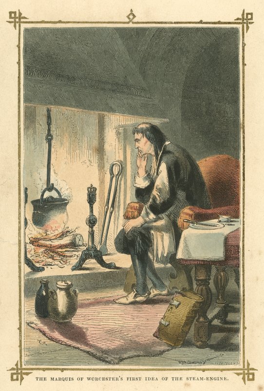 La première idée de la machine à vapeur du marquis de Worcester - English School